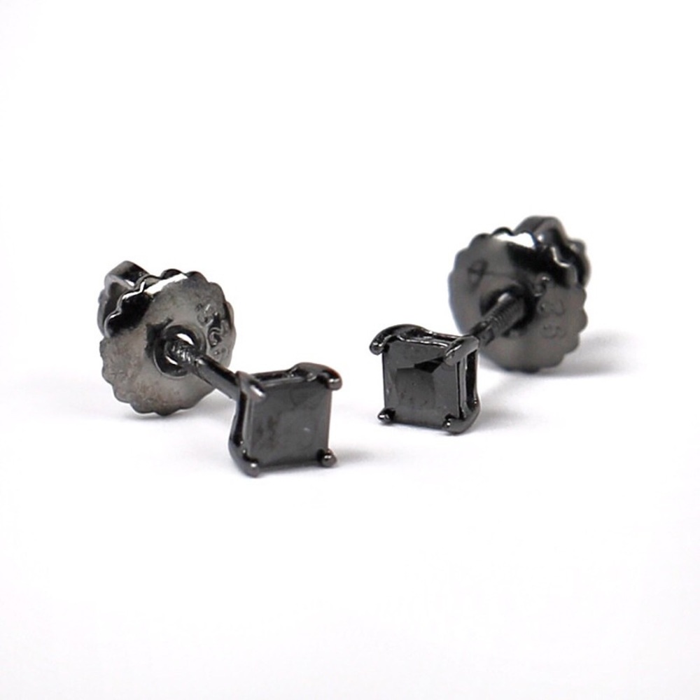 Grant Street 4mm Black Diamond Stud Earrings